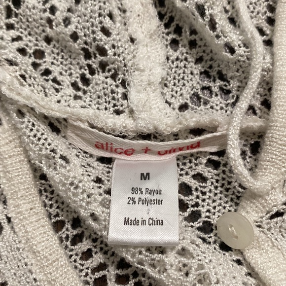 COPY - Alice and Olivia crochet cropped sweater with hoodie - Picture 4 of 5